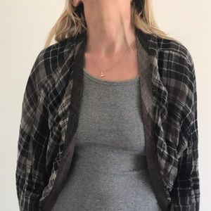 LF Grey plaid kimono